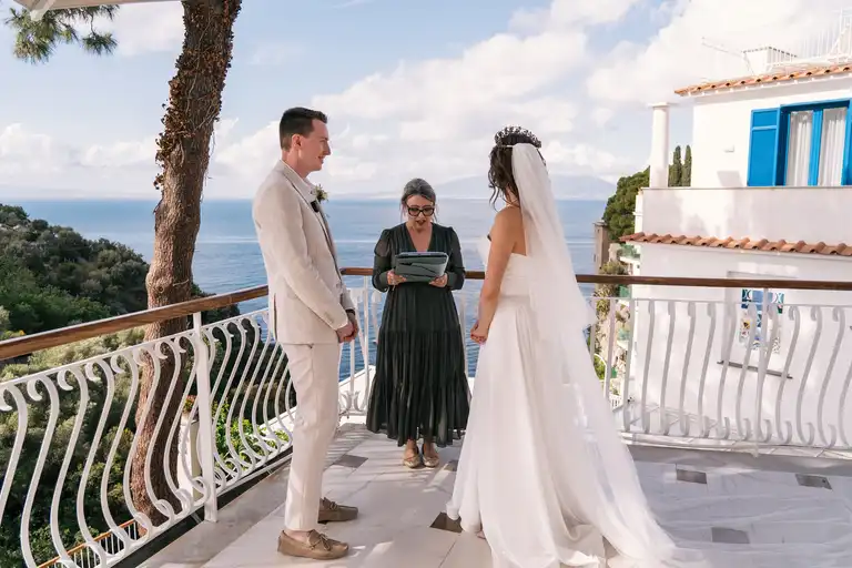 Bride and Broom ready to get married with Carmela in Sorrento Dream Resort