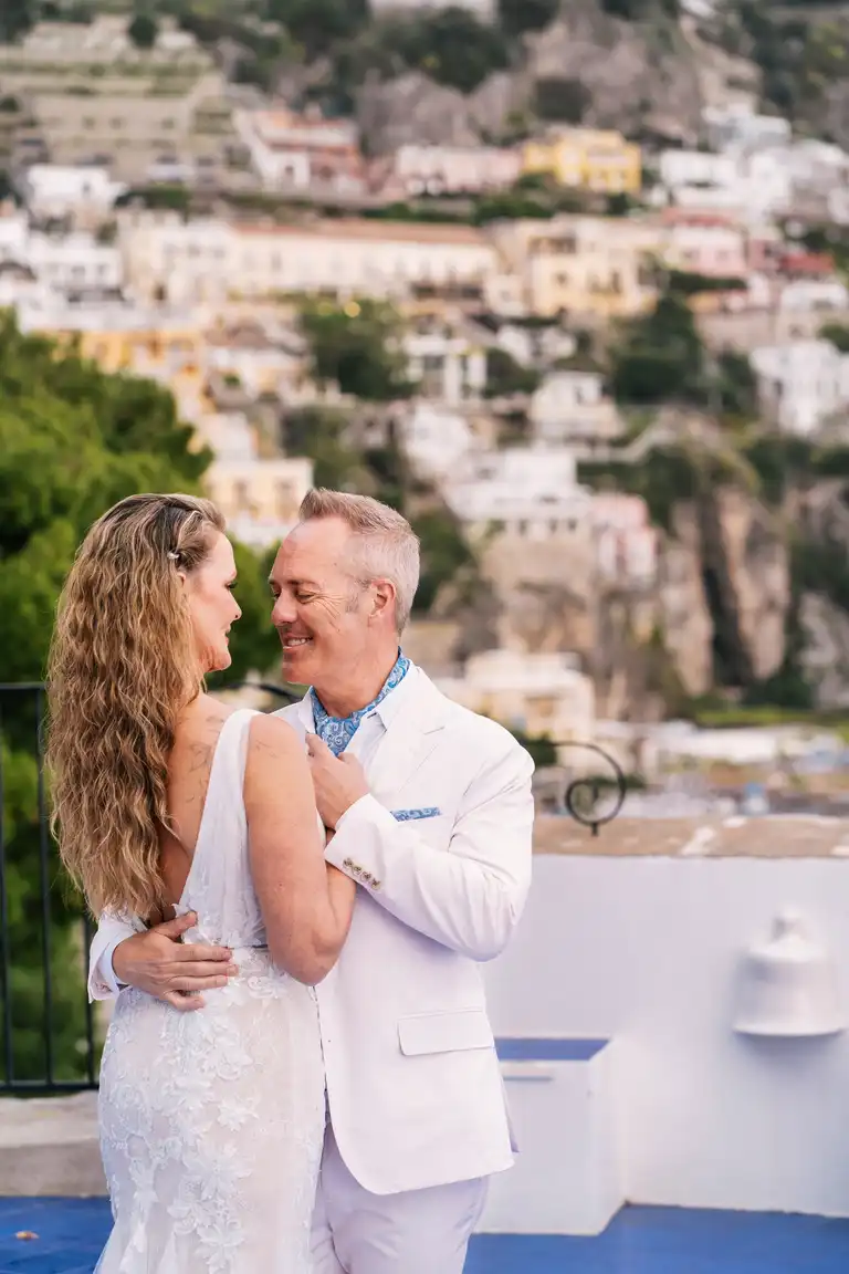 Destination wedding Torre Trasita overlooking Positano
