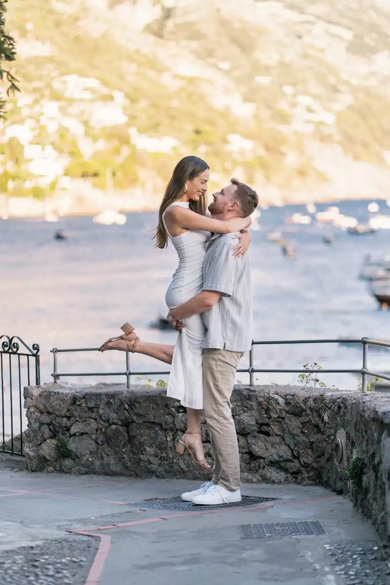 Engagement photoshoot in Positano at sunset