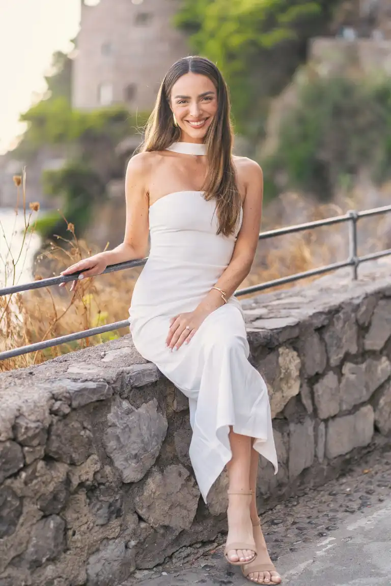 Engagement photoshoot in Positano at sunset
