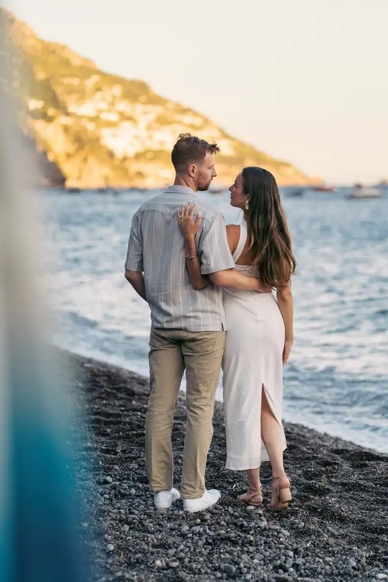 Engagement photoshoot in Positano at sunset