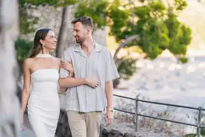 Engagement photoshoot in Positano at sunset