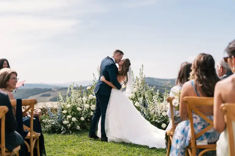 Bride said yes to broom during wedding ceremony in Tuscany